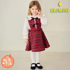 [보리보리/헤이미니]브리티쉬체크카라밍크기모원피스