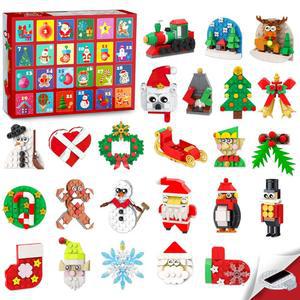 HOGO 어드벤트 캘린더 2025 크리스마스 냉장고 자석 장식 건물 세트, 24일 카운트다운 스타킹 스터퍼 선물 장난감 성인 소년을 위한 마그네틱 빌딩 블록