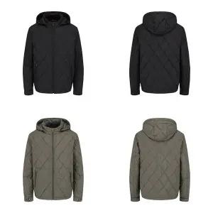 [올젠](타임스퀘어점패션관)덕다운 다이아 퀼팅 탈부착 후드 점퍼 2종1택 ZBF 4JP1203