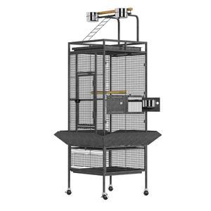 옥상 놀이터, 캐스터 휠이 있는 61인치 대형 앵무새 새장, 소형 앵무새, 마코, 코카투용 경철 새장 - 가정, 항공기의 실내/외 사용