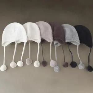 여성 파스텔 앙고라 비니 방울모자 소프트 러블리