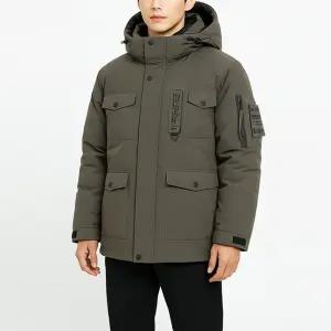 멀티포켓 사파리 후드 탈부착 패딩 점퍼 경량 잠바 하프