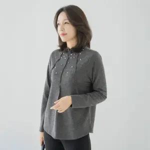 엄마옷 마담4060 진주반폴라티셔츠 데일리 중년여성 -ZTE2510063-