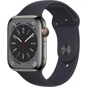Apple Watch 시리즈 8GPS+셀룰러 45mm - 미드나잇 스포츠 밴드가 있는 그래파이트 스테인리스 스틸 케이스