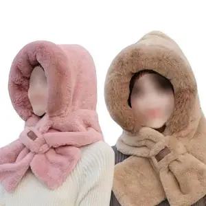 여성 후드 모자 겨울용 방한용 넥워머 겨울 방한 모자 귀마개 목도리 용품 밍크 워머
