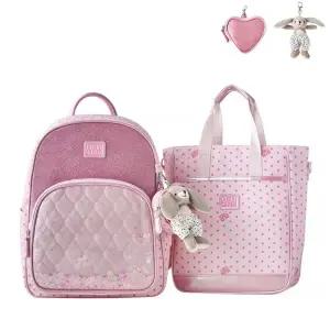 [BONTON](광주신세계)봉통 26년 신학기책가방세트(서양) PK하트엠보싱책가방셋트 7697T-833-835-03