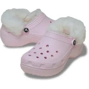 [크록스](대전신세계)클래식 플랫폼 라인드 퍼즈 스트랩 클로그 212854-6ZW (핑크)