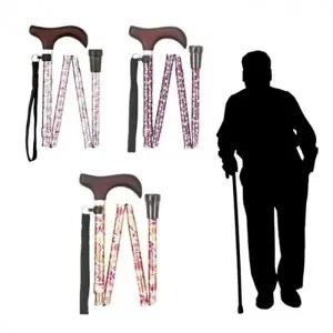 실버용품 꽃무늬 모양 접이식 지팡이