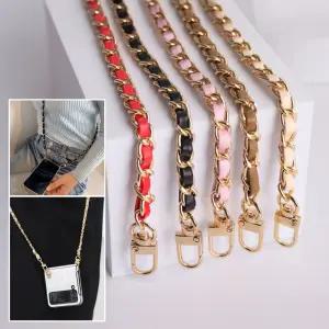 링크뷰 가죽 체인 스트랩 가방줄 핸드폰줄 꼬임방지 D링 버클