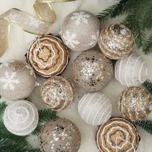 글로우 수제 장식볼 트리 오너먼트 세트(골드 03)