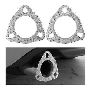 NYTKL 2PCS 배기 개스킷, 2.5인치 3볼트 고온 플랜지 머플러 촉매 변환기용 다기능 헤더 개스킷 교체, 자동차 액세서리