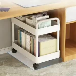 북카트 정리함 간이 책상밑 북트롤리 책꽃이 수납 화이트