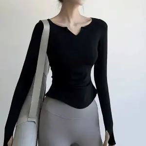 다용도 피트니스 여성 필라폴웨어 브이넥 긴팔티 발레복