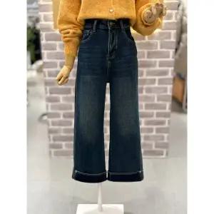 [레코브](김해점)밑단배색 기모 9부 데님팬츠(LC31EZDP550X)