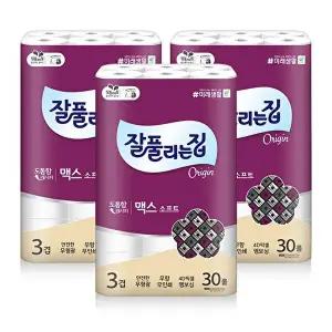 [잘풀리는집]맥스 소프트 화장지 30m x 30롤 x 3팩