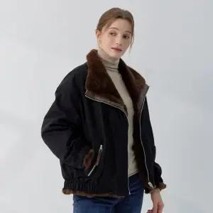 리버시블 무스탕 하이넥 퍼 점퍼 KOJPPB01 (2colors)