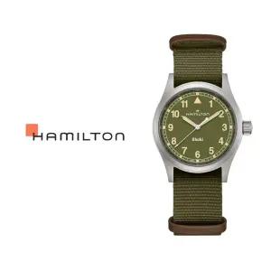 해밀턴 카키필드 38mm 그린 다이얼 나토 남성시계 H69401960