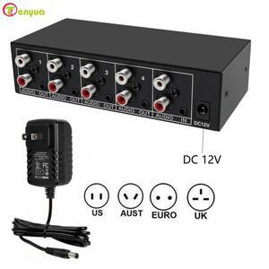 2025 오디오 스플리터 1입력 4출력 RCA L/R Aux 스테레오 1X4 분배기 PC DVD 스피커 아날로그