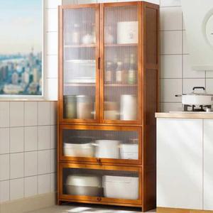 주방키큰장 그릇장 주방 북유럽 정리장 고무나무 틈새 선반 하수도 키높은 미니 조립식 대형