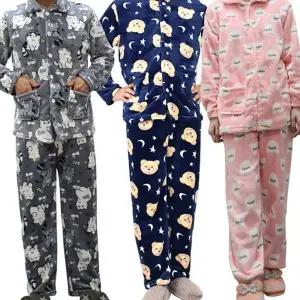 극세사 수면 잠옷 부드러운 남녀공용 도톰한 밍크 기모 수면 잠옷 겨울 남성