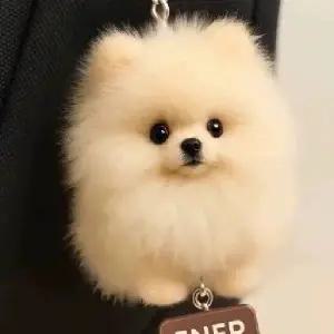 샤오홍슈 포메라니안 키링 강아지 인형 키홀더 귀여운 데일리 가방 장식 지인 선물