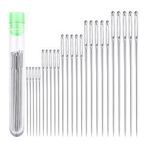 바느질 용 대형 눈 바느질 바늘 수제 가죽 바늘 강철 원사 뜨개질 바늘 바느질 도구 세트 25Pcs