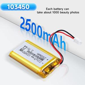 CityTree 103450 3.7V 2500mAh 폴리머 리튬 충전식 배터리 JST PH 2.0mm 2핀 플러그 GPS 네비게이터 MP5 블