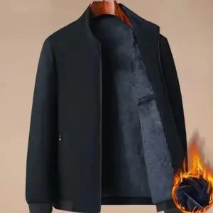 남자 기모 점퍼 보온 캐주얼 융안감 남자 융 기모 점퍼 출근 겨울 부드러운 자켓 방풍