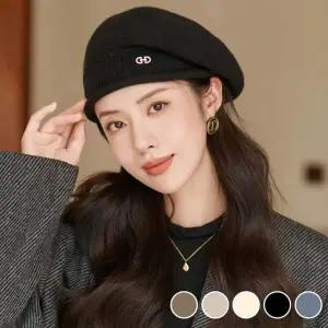 [골드스마일]여성 고급스러운 장식 포인트 패션 간절기 니트 베레모 베레모모자