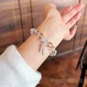 투명 비즈 팔찌 여성 레이어드 선물 데일리 패션 악세사리 주얼리 고급 구슬