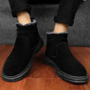 남성 캐주얼 겨울 방한화 털안감 지퍼 부츠