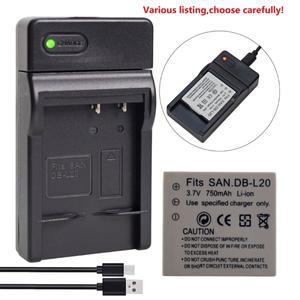 Sanyo VPC-CA65 CA8 CA9 CG6 USB 충전기용 DB-L20 배터리