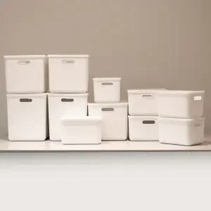 아임홈리빙 지니 팬트리 바스켓 국내제조 손잡이 정리함 세트 화이트