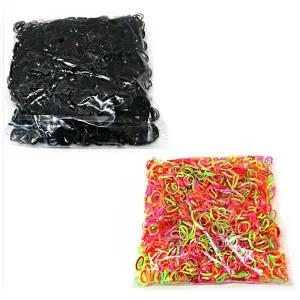 대용량 블랙 고무줄 알록달록 컬러 헤어끈50g 100g 유아 머리 고무 끈 검정색 줄 50g