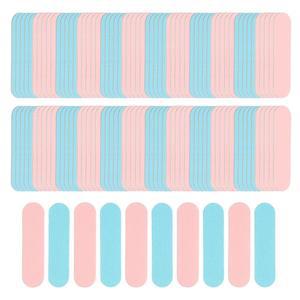 하핑턴 100개 미니 네일 파일 벌크, 180/240 그릿 일회용 양면 에머리 보드 홈 살롱 스무딩을 위한 전문 매니큐어 도구, 핑크/블루