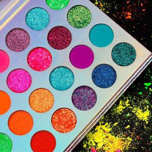 아이섀도우 밝은 형광 메이크업 팔레트 플래시 아이섀도우 네온 세트 24 색