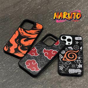 반다이 애니메이션 아카츠키 구름 쿠라마 케이스 아이폰 호환 호환 16 15 14 13 12 Pro Max 풀 커버 페인팅 소프트 범퍼 폰 케이스 Funda