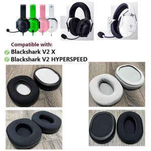 [호환품]레이저 블랙샤크 V2 X/V2 하이퍼스피드 헤드폰 교체용  이어패드 블랙 샤크 이어 커버 이어필로우