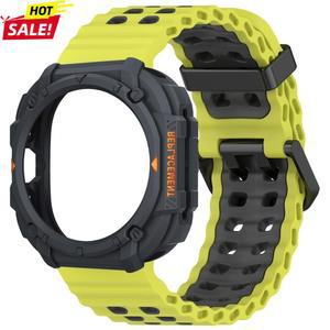 새로운 아머 케이스 스트랩 갤럭시 워치 8 울트라 2025 47mm 7울트라 47mm 스포츠 밴드 실리콘 시계줄 팔찌