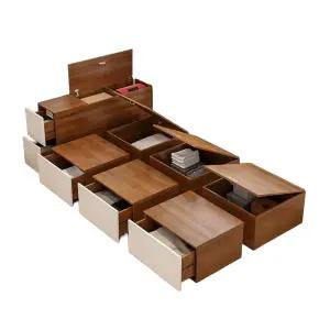 다다미 침대 프레임 서랍형 일본식 나무 평상 침실 원목