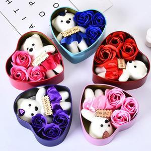 크리스마스오르골 어머니의 선물 꽃다발 웨딩 생일 상자 발렌타인 데이 비누 장미 사랑 장식 용품