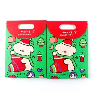 ( )D15 천 크리스마스 손잡이 봉투 10개세트