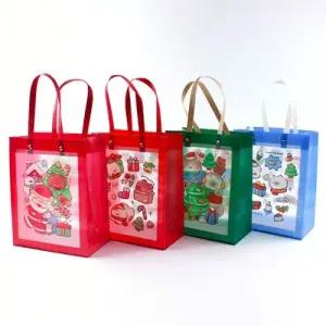 ( )D10 1500 크리스마스 투명 쇼핑백 12개세트