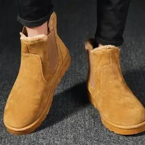 데일리 남성 털 부츠 캐주얼 남자 첼시 부츠 겨울 방한화