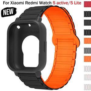 샤오미 레드미 워치 5 액티브/5 라이트용 보호 케이스+실리콘 스트랩, 전체 커버 스크린 TPU 소프트 쉘 및
