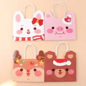 ( )D10 천 크리스마스 캐릭터 쇼핑백 16개세트