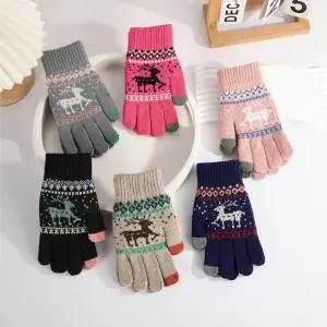 안감 기모 루돌프 눈꽃사슴 스마트폰 터치장갑 opp포