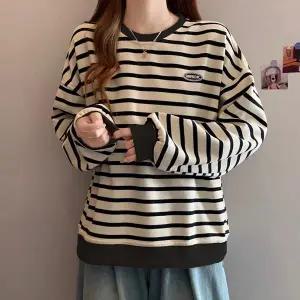 [국내자체제작] 소다팝 스트라이프 맨투맨 (기모)