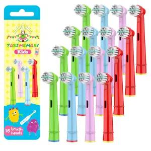 (4팩 16개입 무료배송) 토비메모리 오랄비 호환 브라운 어린이 전동칫솔모 아동용 EB10