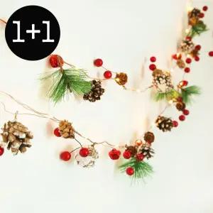 1+1 크리스마스 조명 2M 20구 LED 전구 가랜드 솔방울 앵두 트리 장식 소품